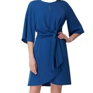 Tahari ASL 3/4 Sleeve Front Knot Crepe Dress [New]